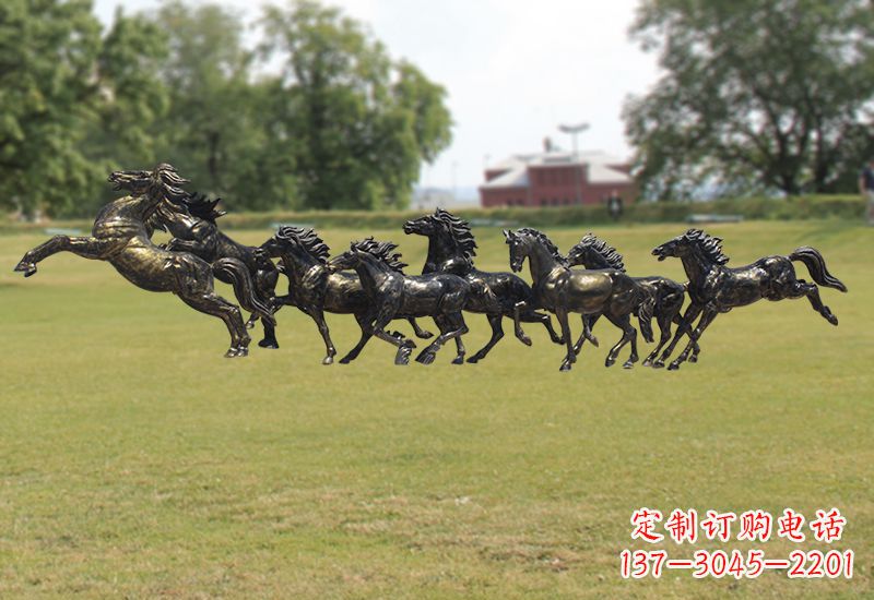 黑龙江八骏图八匹马群铜雕