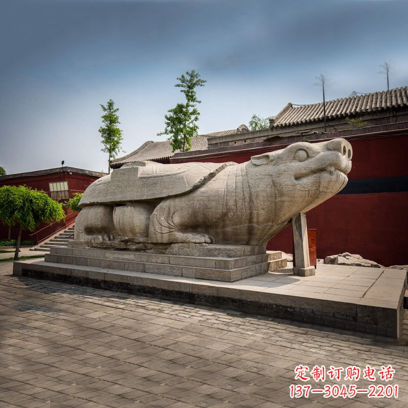 黑龙江赑屃身上有佛的雕塑-寺庙景点广场神兽动物雕塑