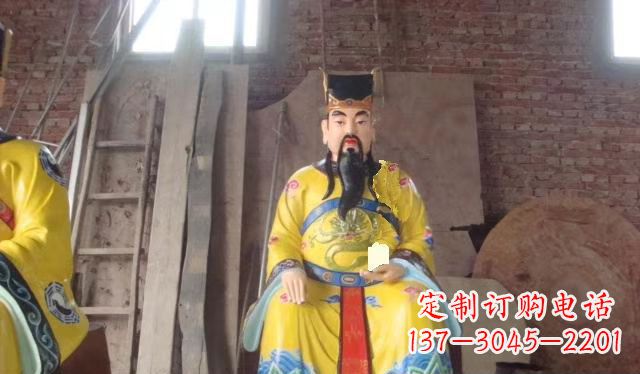 黑龙江玻璃钢彩绘文财神寺庙神像雕塑