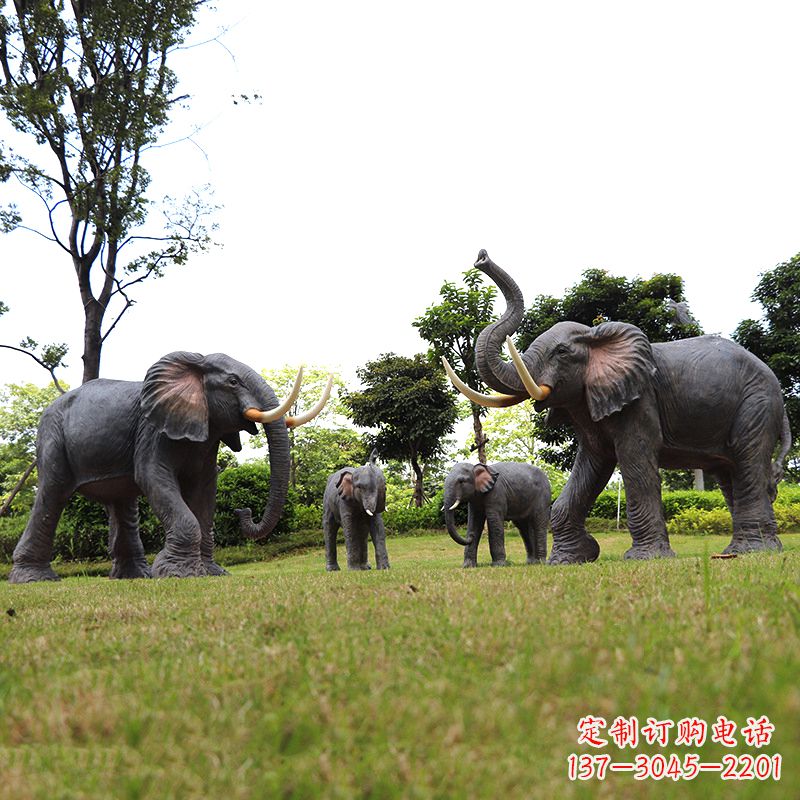 黑龙江玻璃钢大象雕塑传承古老文化，点缀园林景观