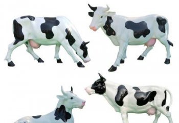 黑龙江玻璃钢仿真奶牛雕塑精美的艺术品