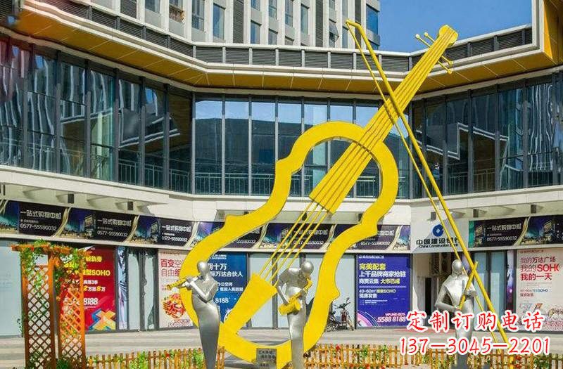 黑龙江不锈钢大提琴雕塑美的融合