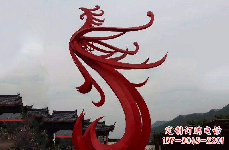 黑龙江不锈钢抽象凤凰雕塑222