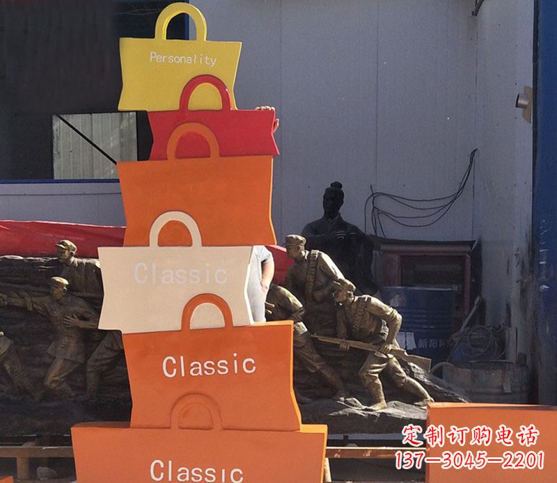 黑龙江不锈钢购物袋雕塑2