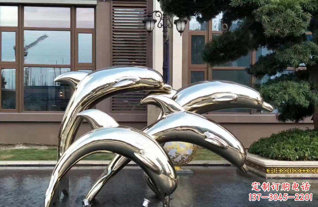 黑龙江不锈钢海豚跳跃雕塑精美绝伦