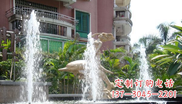 黑龙江不锈钢海豚喷泉雕塑精美的海洋艺术