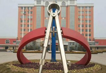 黑龙江不锈钢创意抽象圆规雕塑——精致而别具一格