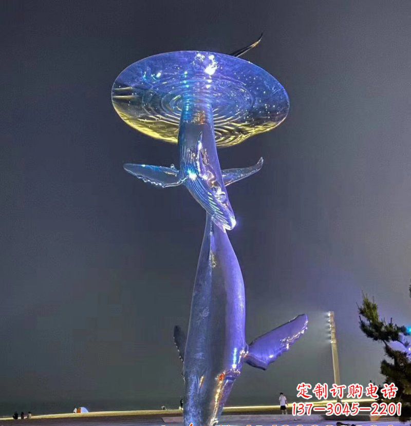 黑龙江不锈钢鲸鱼雕塑——传承着海洋的精灵魅力