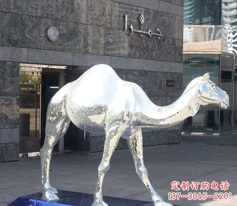 黑龙江不锈钢骆驼雕塑精美外形折射古朴美感