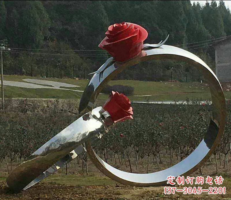黑龙江不锈钢玫瑰雕塑精美的艺术珍品