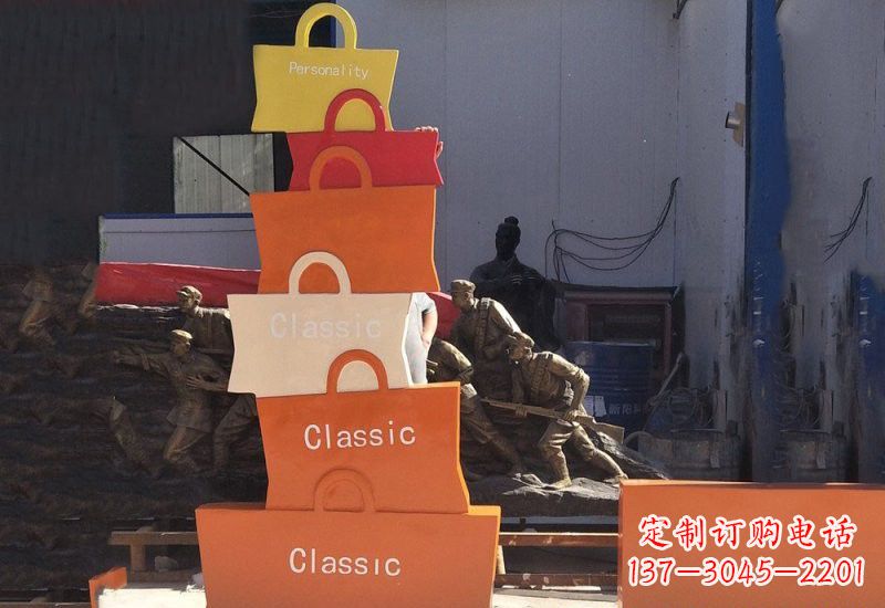 黑龙江不锈钢购物袋雕塑