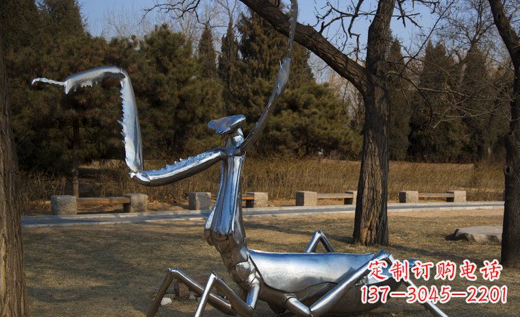 黑龙江不锈钢螳螂园林景观雕塑创意缔造美景