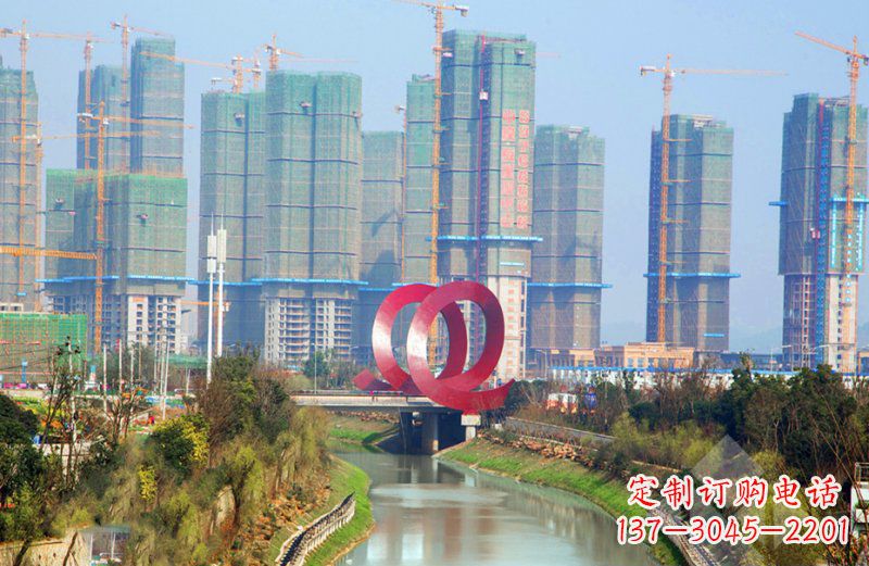 黑龙江精美不锈钢圆环雕塑