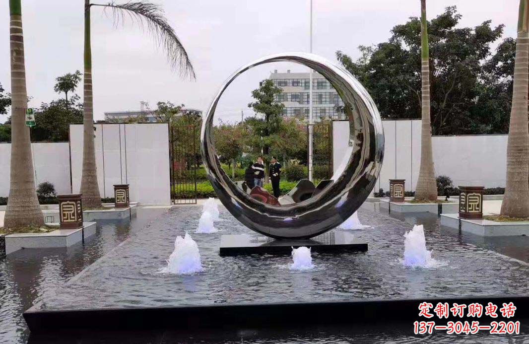 黑龙江圆环景观喷泉雕塑视觉与声音的完美结合