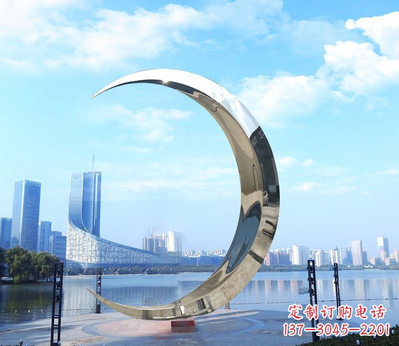 黑龙江不锈钢月亮雕塑象征着美丽的月亮