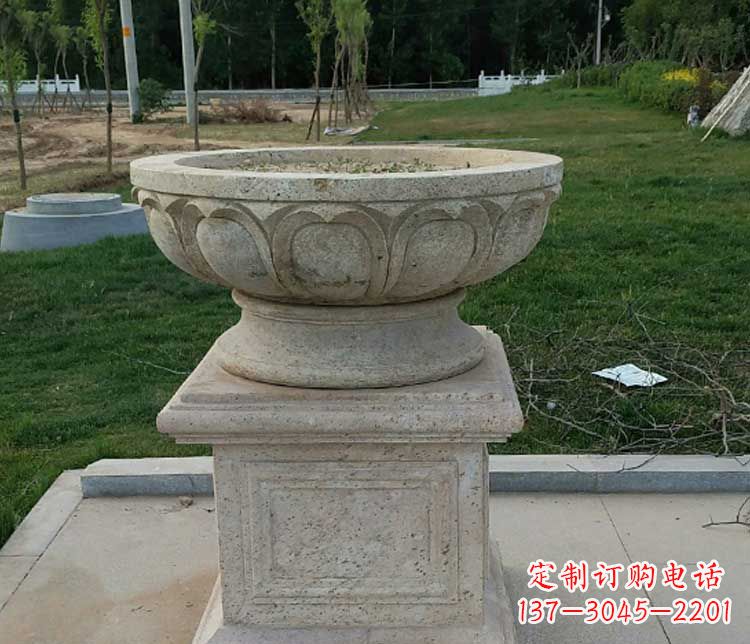 黑龙江大理石花盆石雕