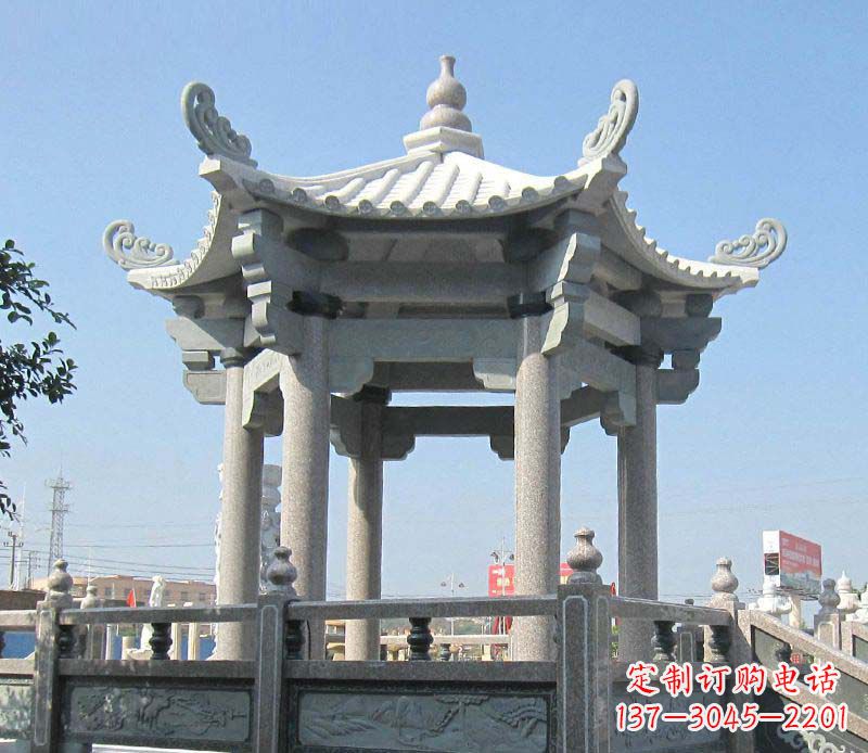 黑龙江大理石六角凉亭石雕，为您的家园带来浪漫情怀