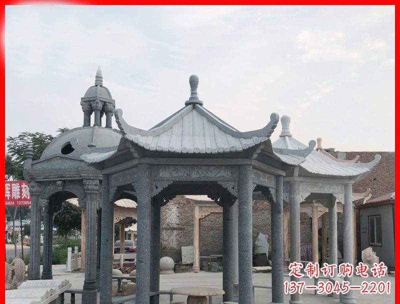 黑龙江六角凉亭石雕