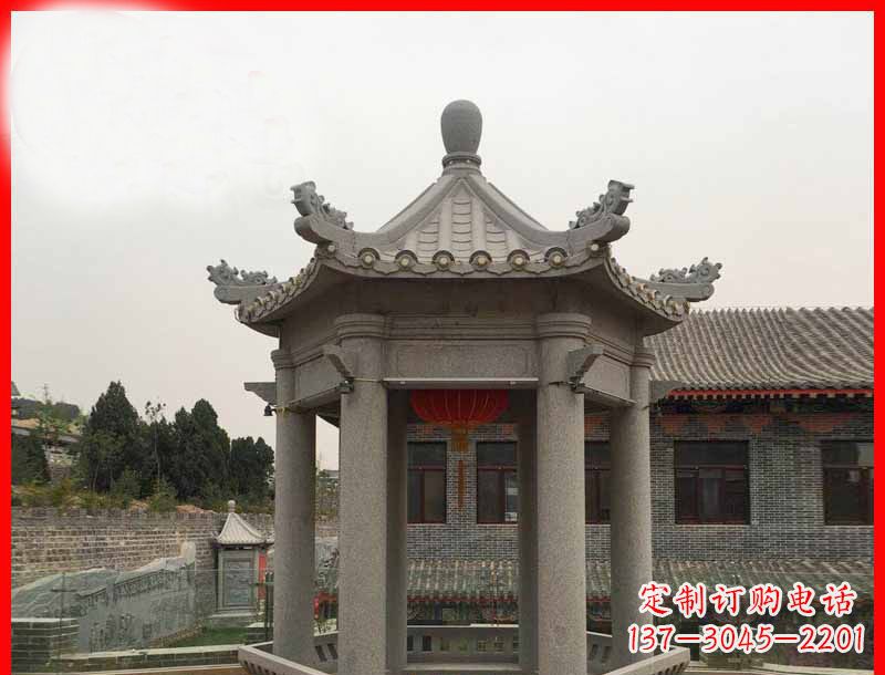 黑龙江大理石六角凉亭石雕