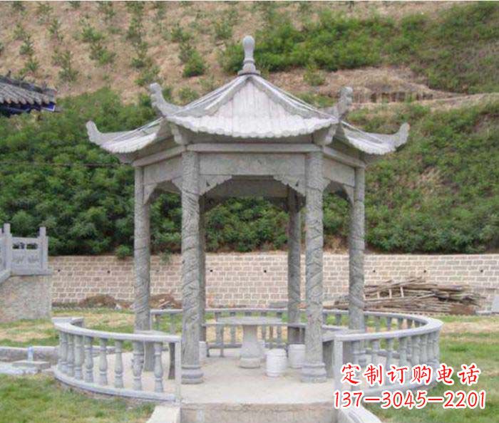 黑龙江大理石六角石雕凉亭