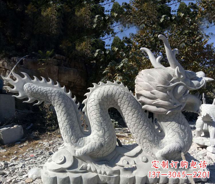 黑龙江精美大理石龙雕塑