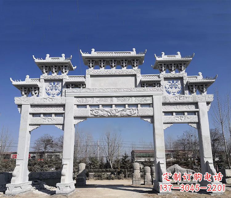 黑龙江特色大理石牌坊石雕