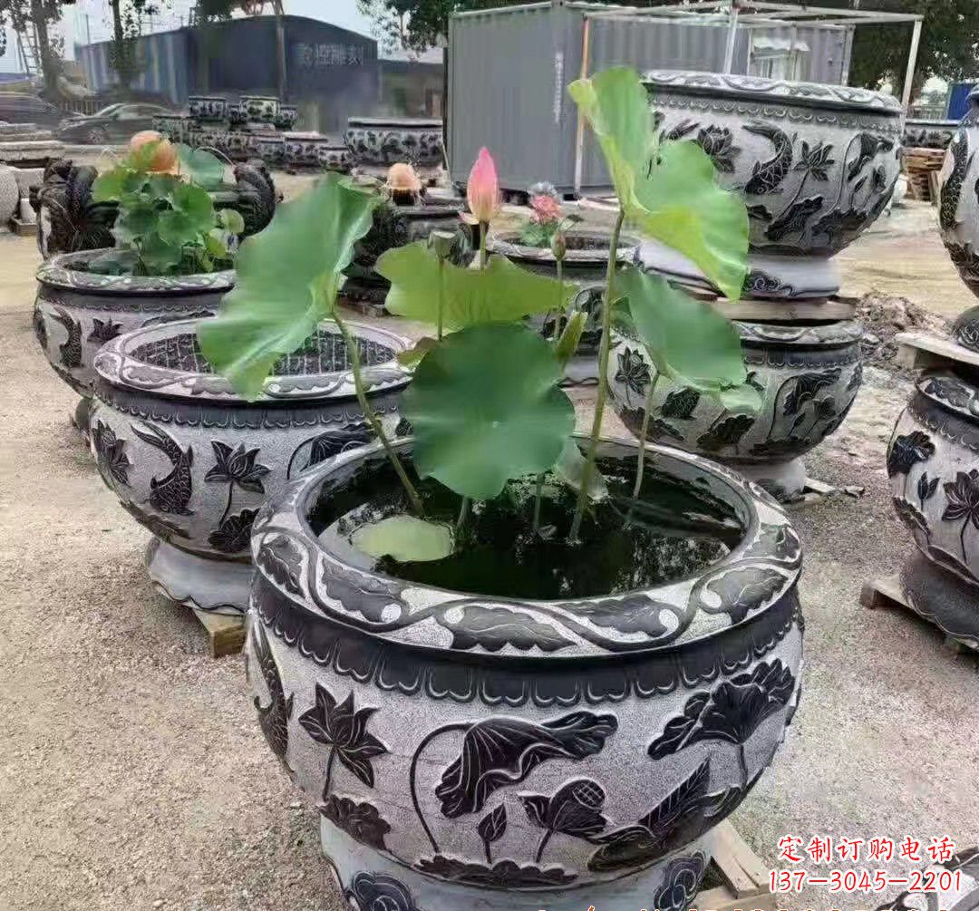 黑龙江精美大理石鱼缸雕塑