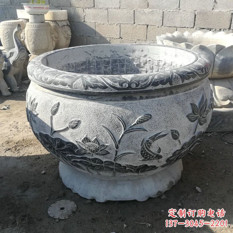 黑龙江大理石水缸雕塑