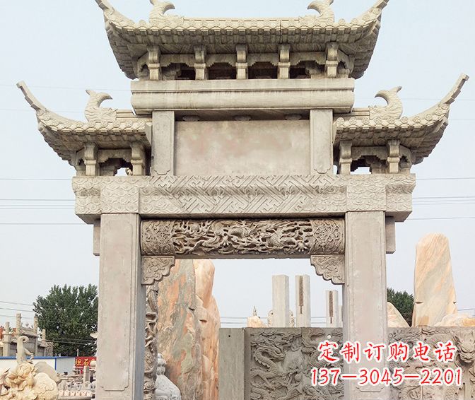 黑龙江特色大理石牌坊石雕