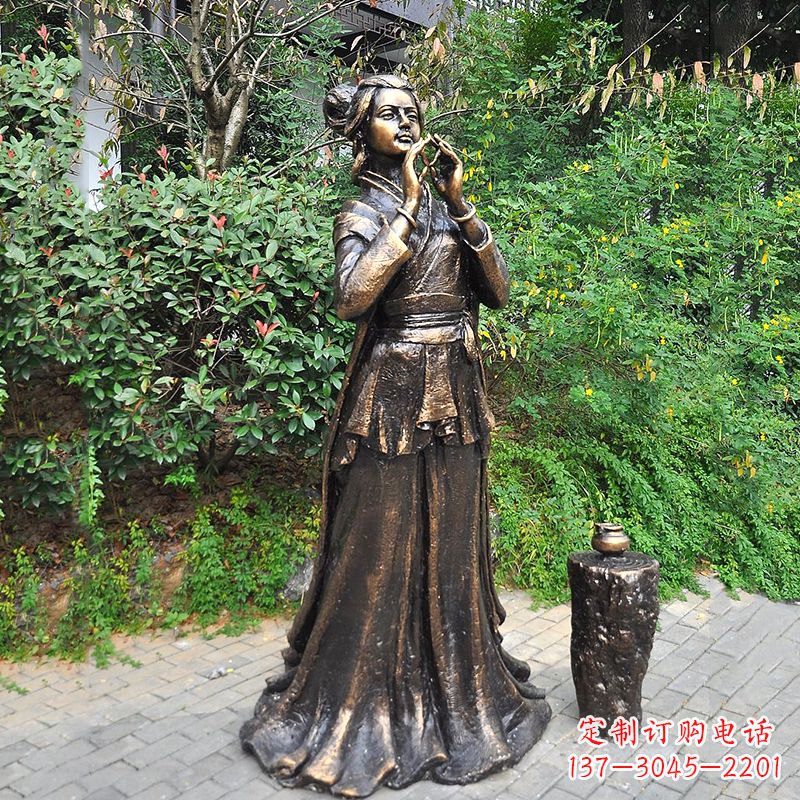 黑龙江貂蝉铜雕塑公园古代美女人物雕塑