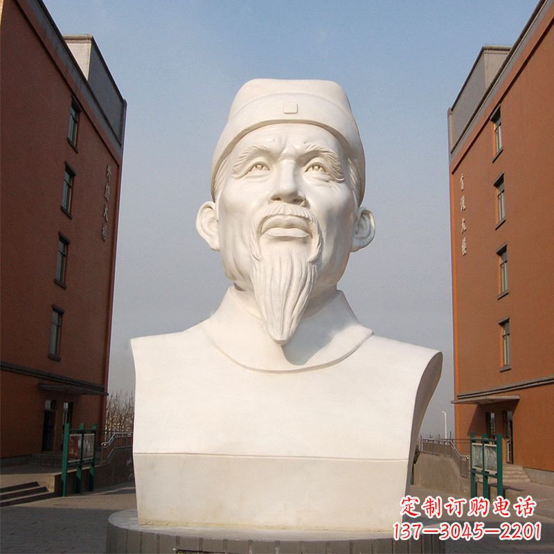 黑龙江杜甫石雕像-学校校园历史名人唐代著名诗人头像