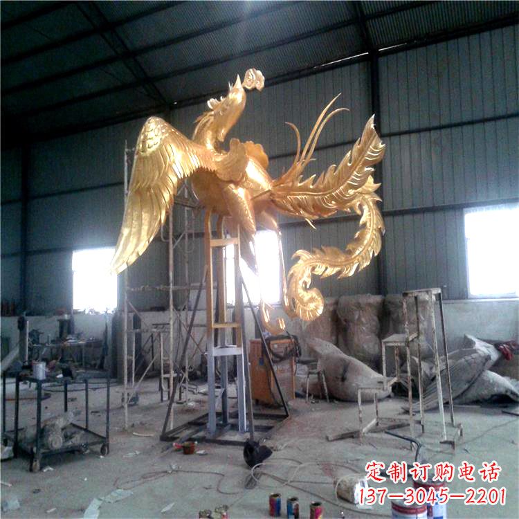 黑龙江锻铜精美凤凰雕塑