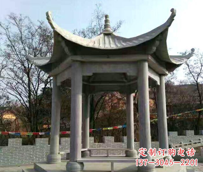 黑龙江仿古六角凉亭石雕