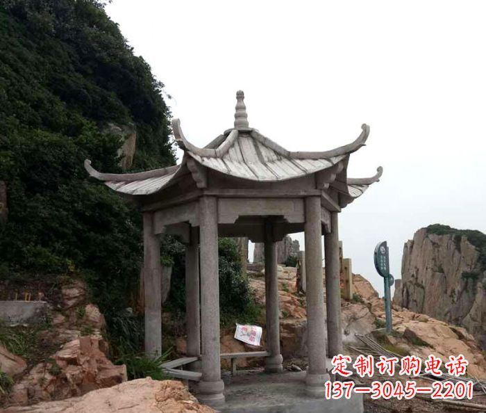 黑龙江风格独特的仿古凉亭石雕