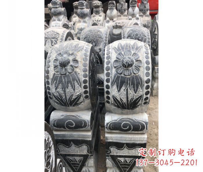 黑龙江仿古石门墩镇宅抱鼓石雕塑