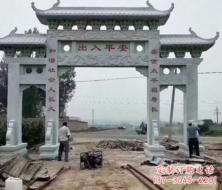 黑龙江仿古石牌坊石雕