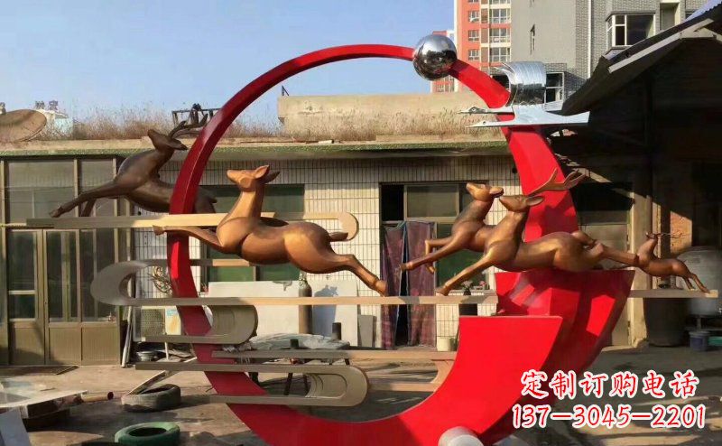 黑龙江梅花鹿不锈钢雕塑引人瞩目的审美观赏