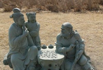 黑龙江八仙下棋铜雕塑