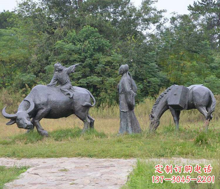 黑龙江杜牧小品铜雕精致雕刻，传递出朴实之美