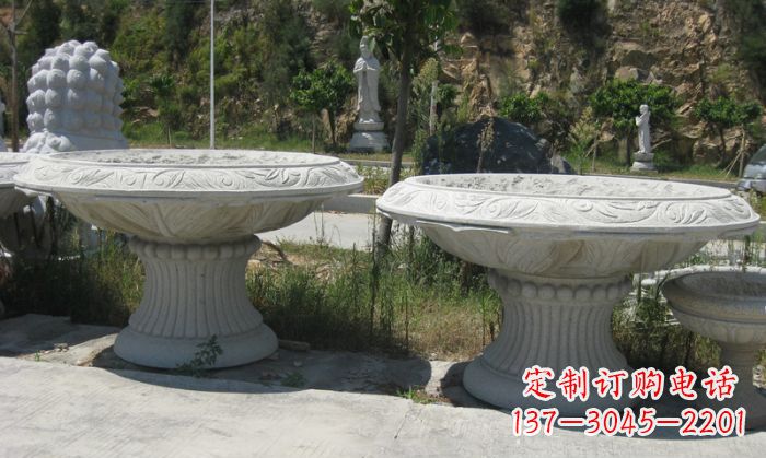 黑龙江美轮美奂的大理石花盆雕塑