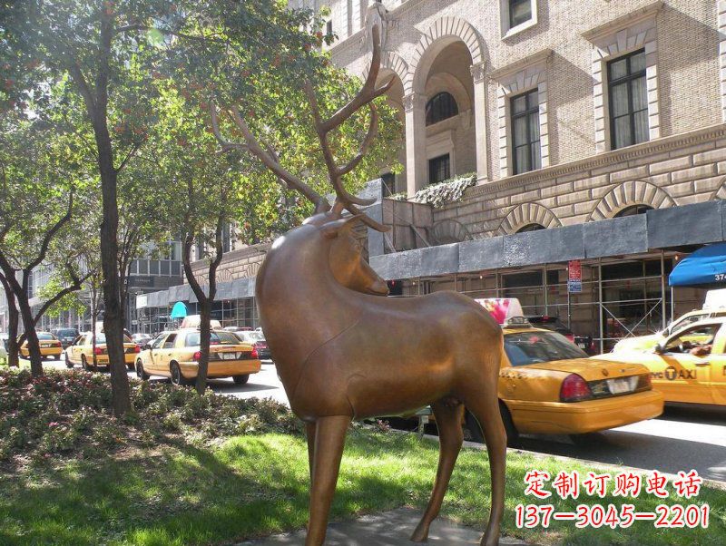 黑龙江公园梅花鹿景观铜雕