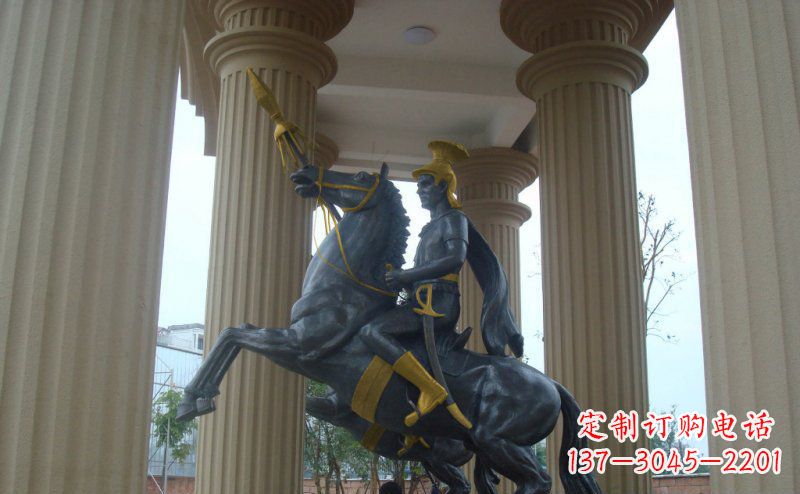 黑龙江公园骑马的罗马士兵人物铜雕