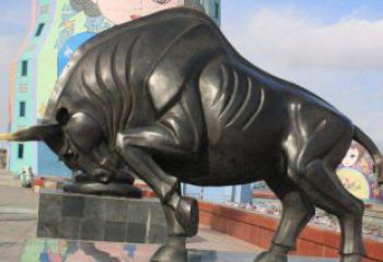 黑龙江广场开荒牛动物铜雕