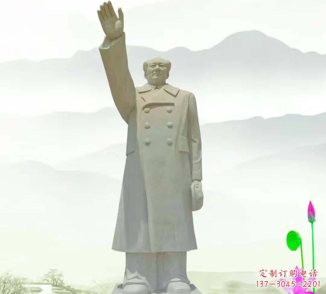 黑龙江汉白玉打造的毛泽东雕塑