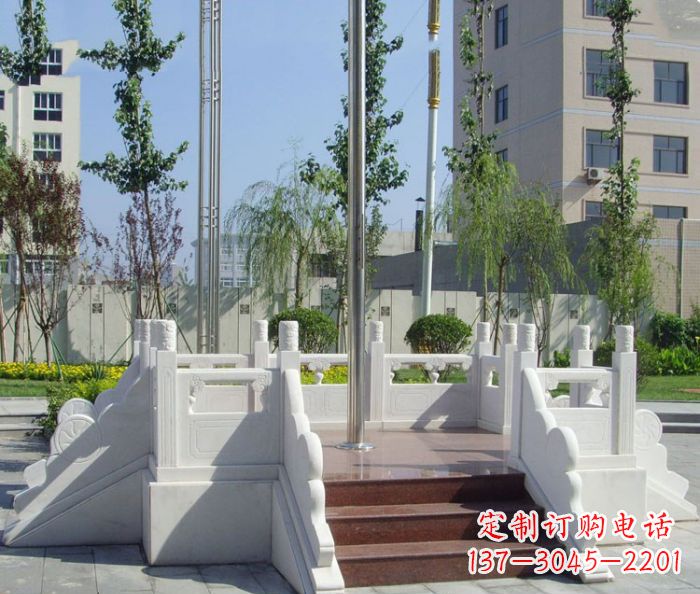 黑龙江汉白玉升旗台校园石雕 (2)