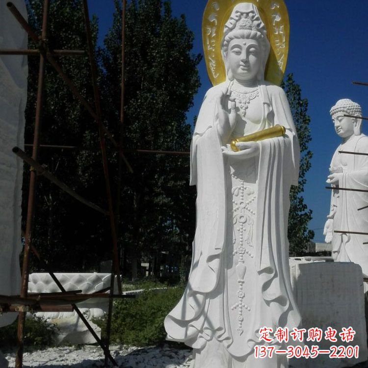 黑龙江汉白玉石雕佛像石头观音