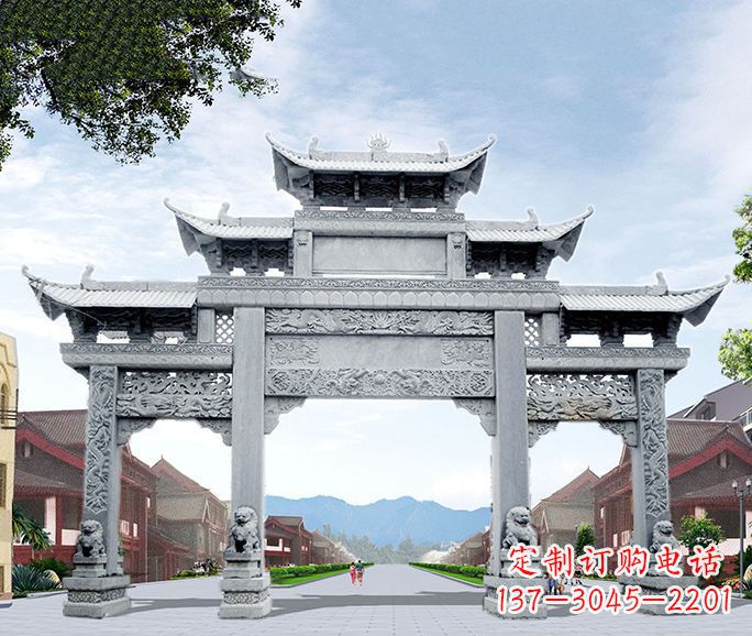 黑龙江高品质牌坊石雕,为您量身定制