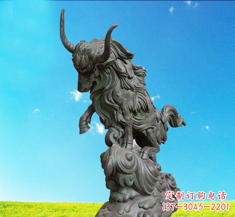 黑龙江中领雕塑神牛踏波铜雕