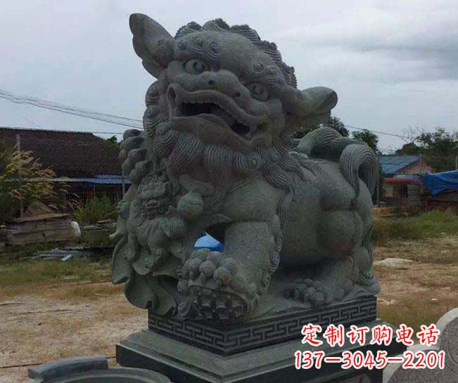 黑龙江寺庙景观南方狮子石雕
