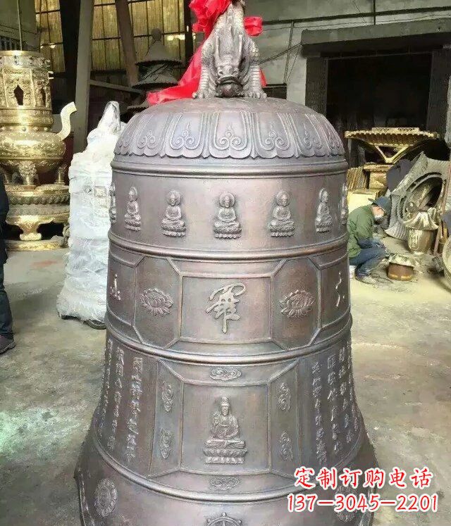 黑龙江寺庙铜雕钟铸铜钟雕塑